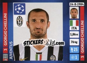 Sticker Giorgio Chiellini - UEFA Champions League 2013-2014 n. 102 - Panini
