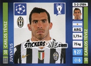 Cromo Carlos Tévez - UEFA Champions League 2013-2014 - Panini