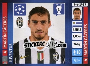 Sticker Martín Cáceres - UEFA Champions League 2013-2014 n. 110 - Panini