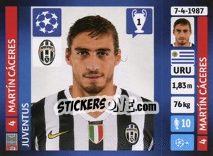 Sticker Martín Cáceres - UEFA Champions League 2013-2014 - Panini