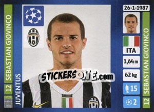 Sticker Sebastian Giovinco - UEFA Champions League 2013-2014 n. 114 - Panini