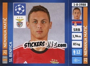 Cromo Nemanja Matic - UEFA Champions League 2013-2014 - Panini