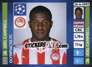 Sticker Joel Campbell - UEFA Champions League 2013-2014 n. 204 - Panini
