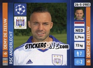 Sticker Demy de Zeeuw - UEFA Champions League 2013-2014 n. 212 - Panini