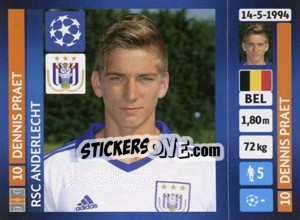 Sticker Dennis Praet - UEFA Champions League 2013-2014 n. 215 - Panini