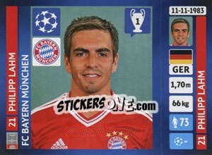 Cromo Philipp Lahm - UEFA Champions League 2013-2014 - Panini