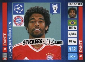 Sticker Dante - UEFA Champions League 2013-2014 n. 228 - Panini