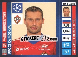 Sticker Vasili Berezutski - UEFA Champions League 2013-2014 - Panini