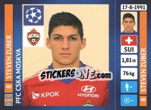 Sticker Steven Zuber - UEFA Champions League 2013-2014 n. 250 - Panini