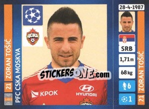 Sticker Zoran Tošic - UEFA Champions League 2013-2014 - Panini