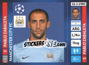 Figurina Pablo Zabaleta - UEFA Champions League 2013-2014 - Panini