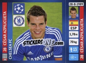 Sticker César Azpilicueta - UEFA Champions League 2013-2014 n. 341 - Panini