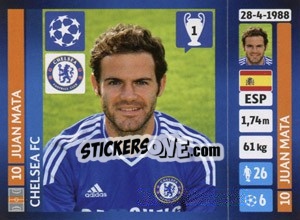 Sticker Juan Mata - UEFA Champions League 2013-2014 n. 343 - Panini