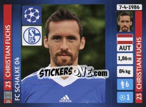 Sticker Christian Fuchs - UEFA Champions League 2013-2014 n. 351 - Panini