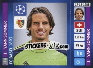 Sticker Yann Sommer - UEFA Champions League 2013-2014 n. 365 - Panini