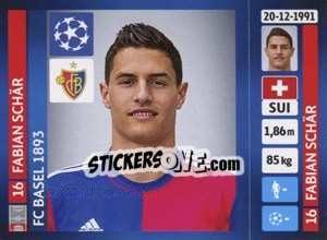 Cromo Fabian Schär - UEFA Champions League 2013-2014 - Panini