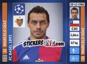 Sticker Marcelo Díaz - UEFA Champions League 2013-2014 n. 373 - Panini