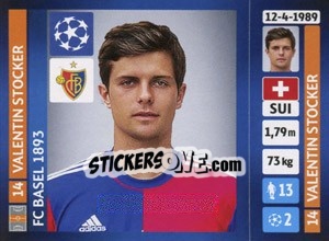 Sticker Valentin Stocker - UEFA Champions League 2013-2014 n. 374 - Panini