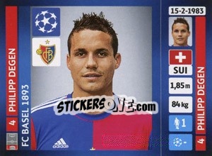 Sticker Philipp Degen - UEFA Champions League 2013-2014 n. 377 - Panini