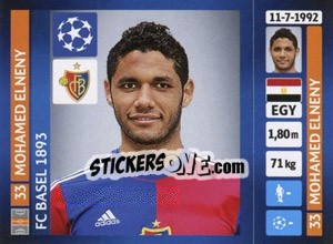 Sticker Mohamed Elneny - UEFA Champions League 2013-2014 n. 378 - Panini