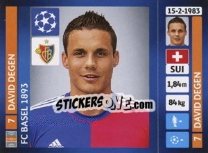 Cromo David Degen - UEFA Champions League 2013-2014 n. 380 - Panini