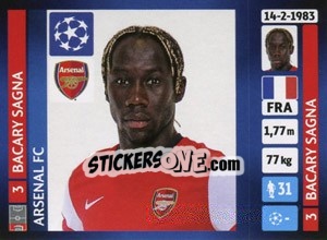 Sticker Bacary Sagna - UEFA Champions League 2013-2014 n. 402 - Panini