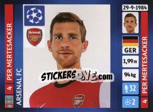 Sticker Per Mertesacker - UEFA Champions League 2013-2014 n. 404 - Panini
