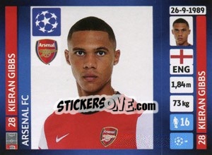 Sticker Kieran Gibbs - UEFA Champions League 2013-2014 n. 405 - Panini