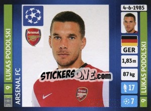 Sticker Lukas Podolski - UEFA Champions League 2013-2014 n. 417 - Panini