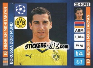 Sticker Henrikh Mkhitaryan - UEFA Champions League 2013-2014 n. 445 - Panini