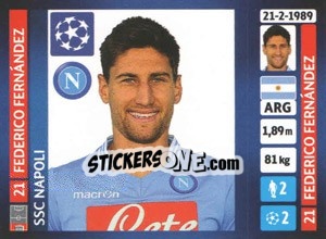 Sticker Federico Fernández - UEFA Champions League 2013-2014 n. 467 - Panini