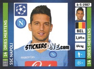 Sticker Dries Mertens - UEFA Champions League 2013-2014 n. 471 - Panini