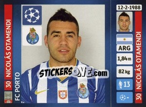 Sticker Nicolás Otamendi - UEFA Champions League 2013-2014 n. 475 - Panini