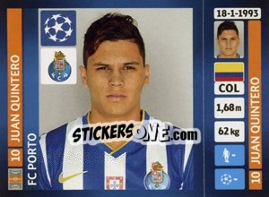 Sticker Juan Quintero - UEFA Champions League 2013-2014 n. 481 - Panini