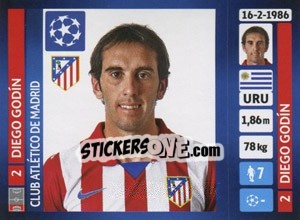 Figurina Diego Godín - UEFA Champions League 2013-2014 - Panini