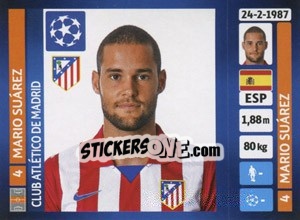 Sticker Mario Suárez - UEFA Champions League 2013-2014 n. 498 - Panini