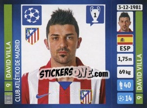 Sticker David Villa - UEFA Champions League 2013-2014 n. 501 - Panini