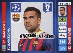 Cromo Dani Alves - UEFA Champions League 2013-2014 - Panini