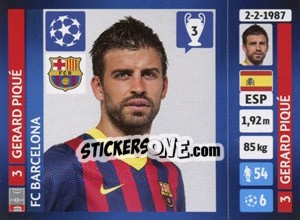 Sticker Gerard Piqué - UEFA Champions League 2013-2014 n. 547 - Panini
