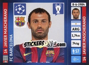 Sticker Javier Mascherano - UEFA Champions League 2013-2014 n. 548 - Panini
