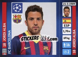 Figurina Jordi Alba - UEFA Champions League 2013-2014 - Panini