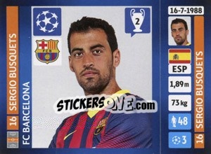 Sticker Sergio Busquets - UEFA Champions League 2013-2014 - Panini
