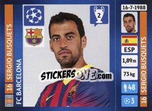Sticker Sergio Busquets - UEFA Champions League 2013-2014 n. 551 - Panini