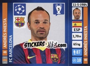 Sticker Andrés Iniesta - UEFA Champions League 2013-2014 - Panini