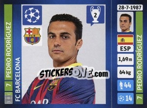 Sticker Pedro Rodríguez - UEFA Champions League 2013-2014 - Panini