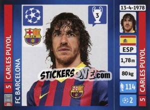 Sticker Carles Puyol - UEFA Champions League 2013-2014 n. 556 - Panini