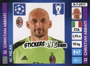 Sticker Christian Abbiati - UEFA Champions League 2013-2014 - Panini