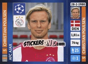 Figurina Christian Poulsen - UEFA Champions League 2013-2014 - Panini