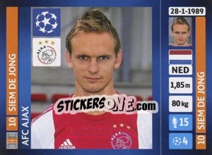 Figurina Siem de Jong - UEFA Champions League 2013-2014 - Panini