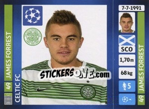 Sticker James Forrest - UEFA Champions League 2013-2014 n. 604 - Panini